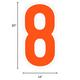 Orange Number (8) Corrugated Plastic Yard Sign, 30in